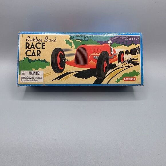 RUBBER BAND RACE CAR  Wheel Sprint Indy Racer Plastic Wind-Up Toy Schylling - Picture 5 of 13